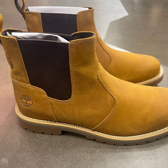 TIMBERLAND MEN\'S REDWOOD FALLS CHELSEA BOOTS WHEAT FULL GRAIN A2AG6 ALL SIZES main image 7